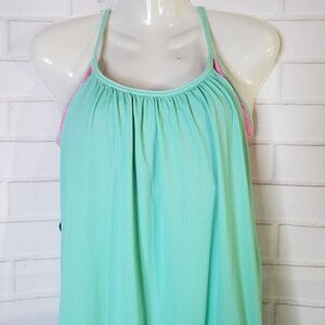 Lululemon Mint Green Gym Combo Top Sports Bra womens M Workout Cami Shirt